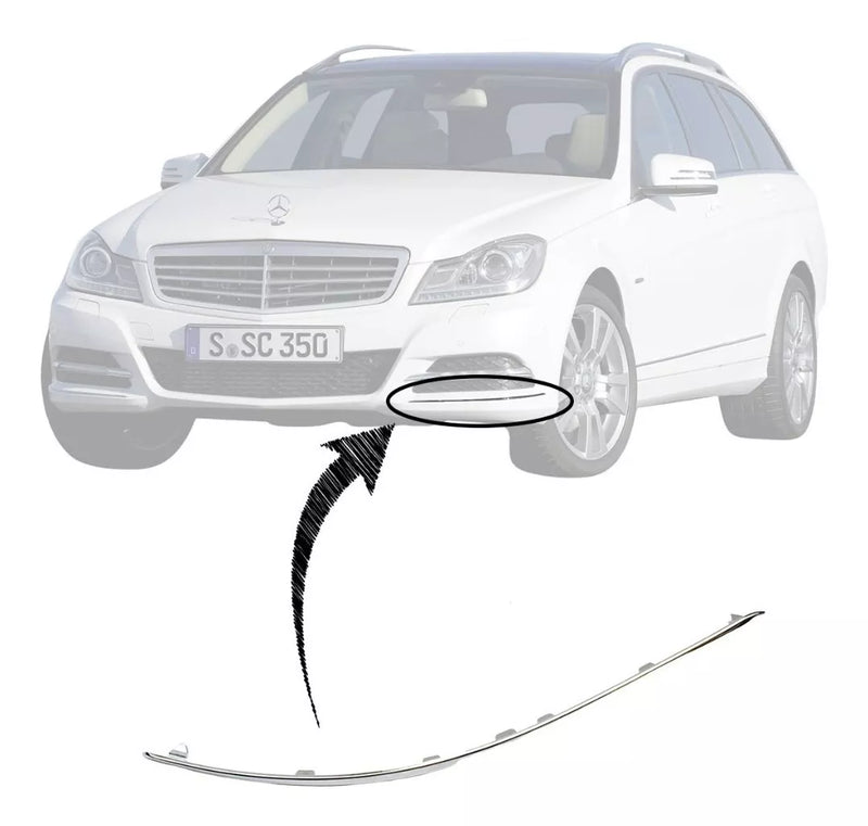 Friso Cromado Parachoque Dianteiro Mercedes C200 2012 A 2014