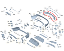 Acabamento Moldura Inferior de Parachoque Traseiro Mercedes Benz GLC 220d 2019 2020 2021 2022