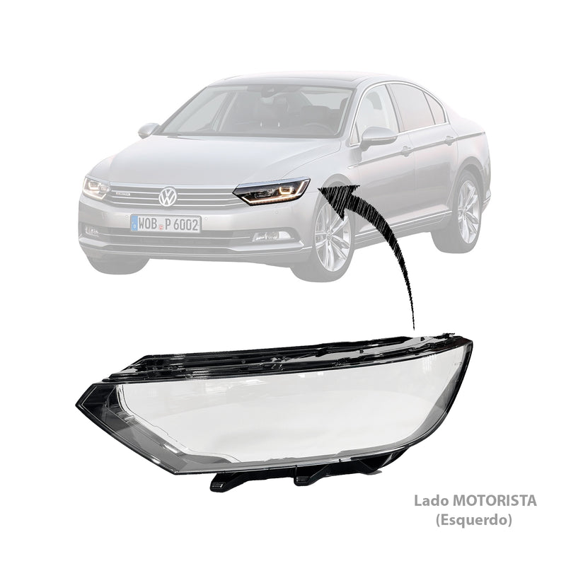 Lente Farol Passat 2016 2017 2018 2019 Esquerdo Motorista