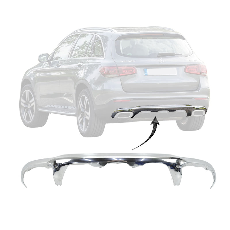 Acabamento Moldura Cromada Parachoque Traseiro Mercedes Glc