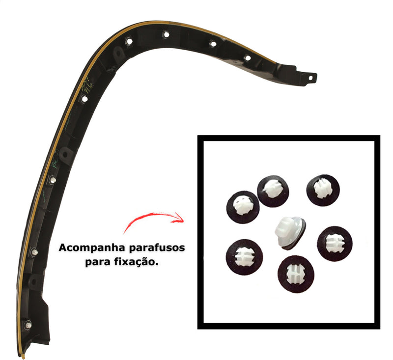 Moldura Friso Paralama Dianteiro Hilux SW4 SRX 2016 2017 2018 2019 2020 Lado PASSAGEIRO (Direito)