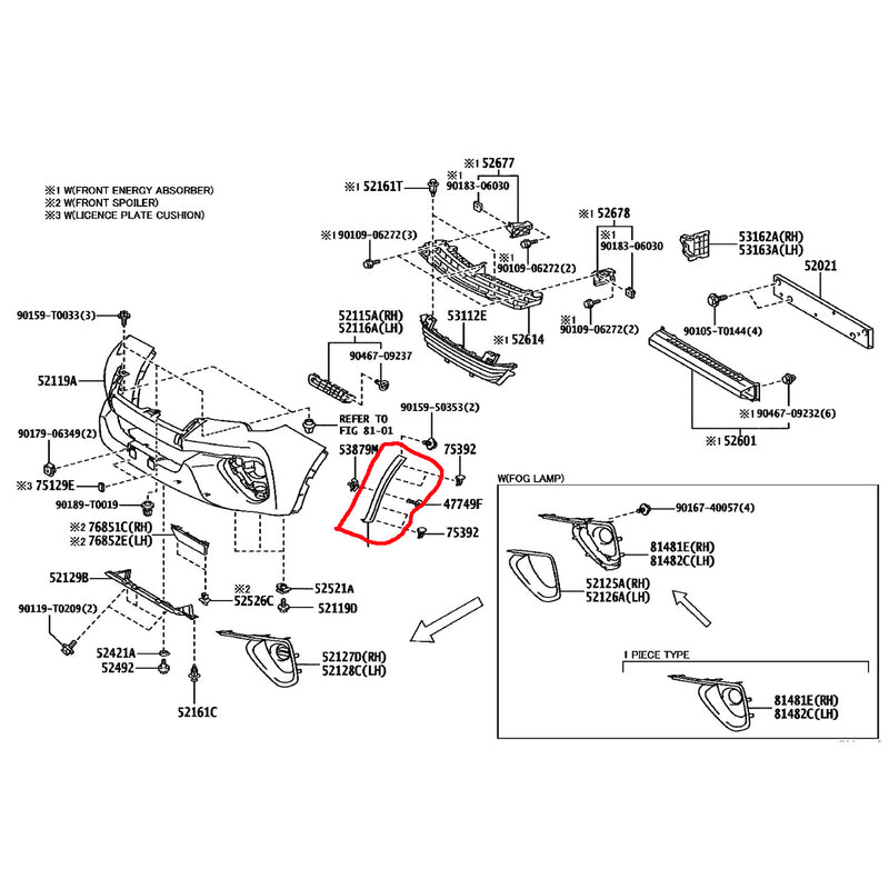 Moldura Friso Parachoque Hilux SW4 SRX 2016 2017 2018 2019 2020 Lado PASSAGEIRO (Direito)